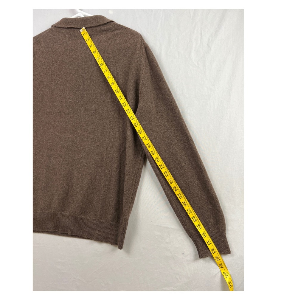 Maglificio Bartolini Polo Sweater Mens L Brown 100% Cashmere Pullover Italy - Picture 7 of 9
